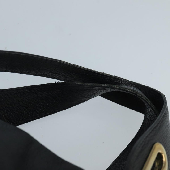 Chloe Paraty Hand Bag Leather 2way Black Gold am7170