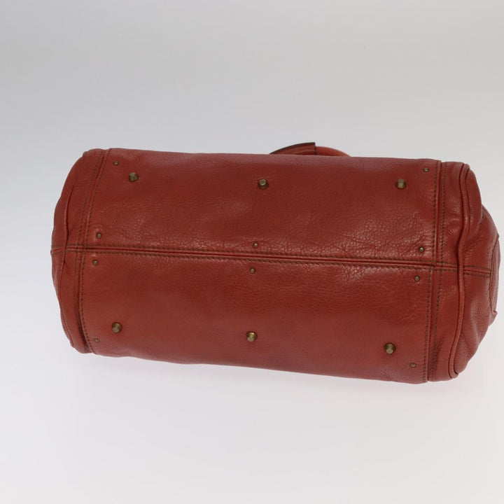 Chloe Paddington Hand Bag Leather Brown Gold Silver am7171