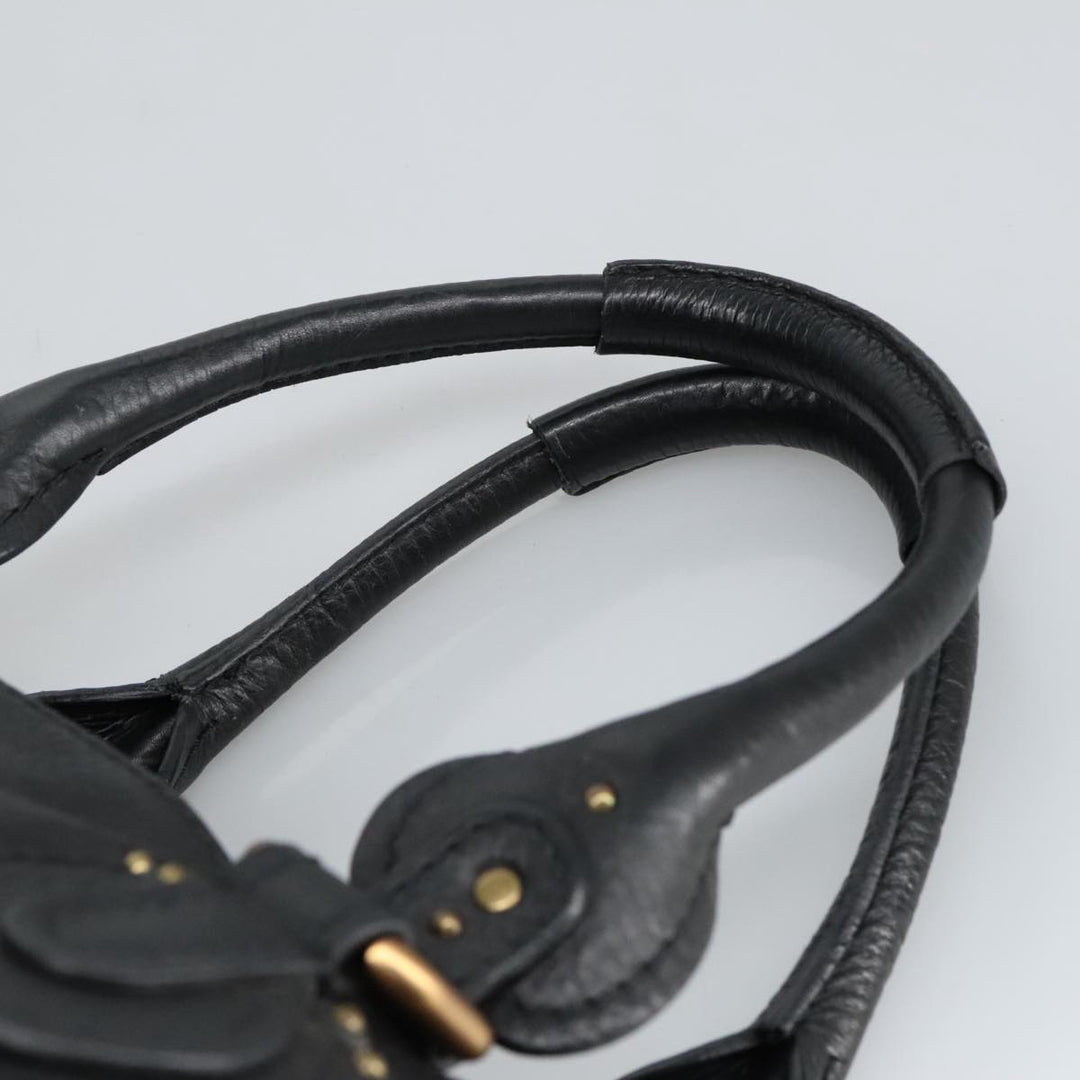 Chloe Paddington Hand Bag Leather Black Gold Silver am7211