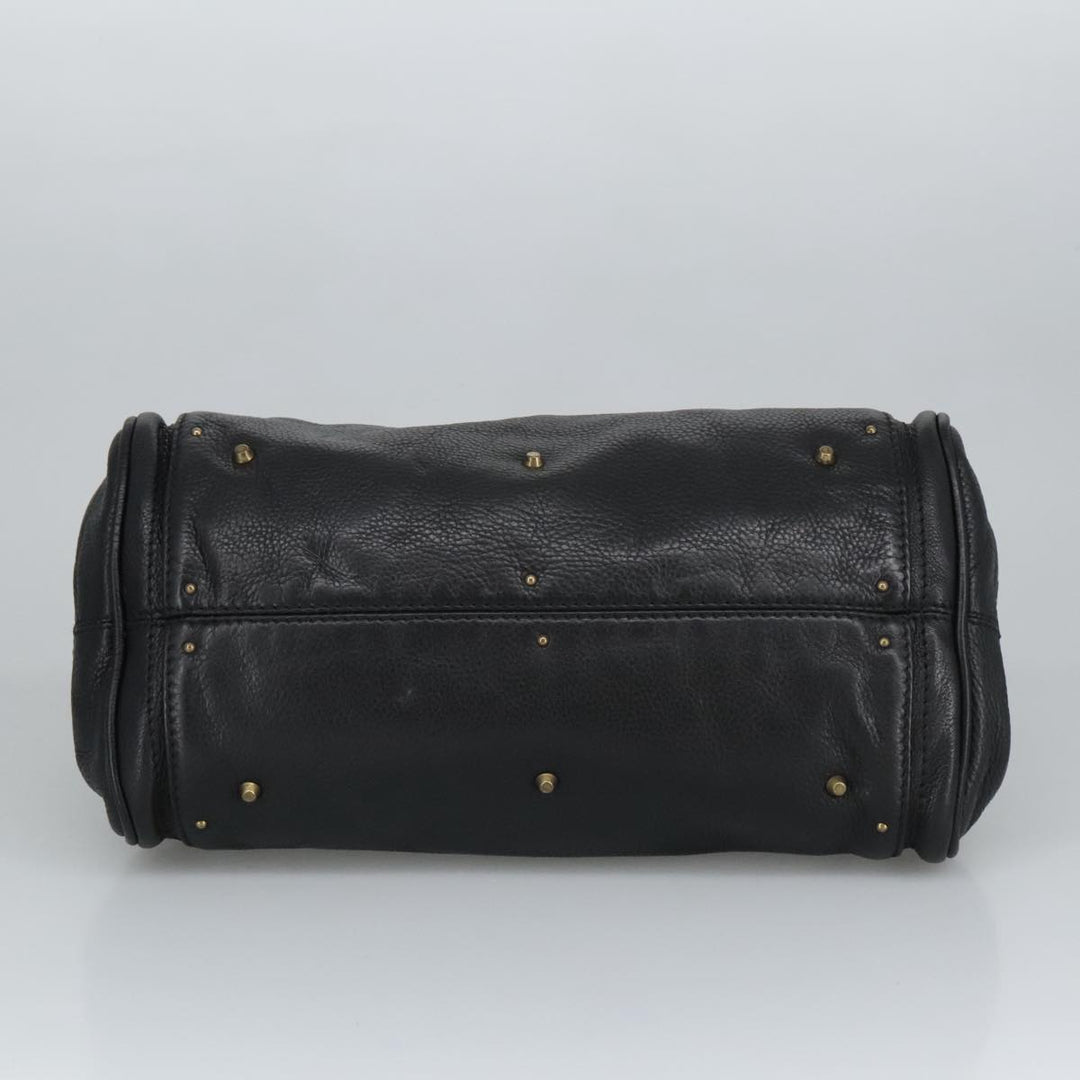 Chloe Paddington Hand Bag Leather Black Gold Silver am7211