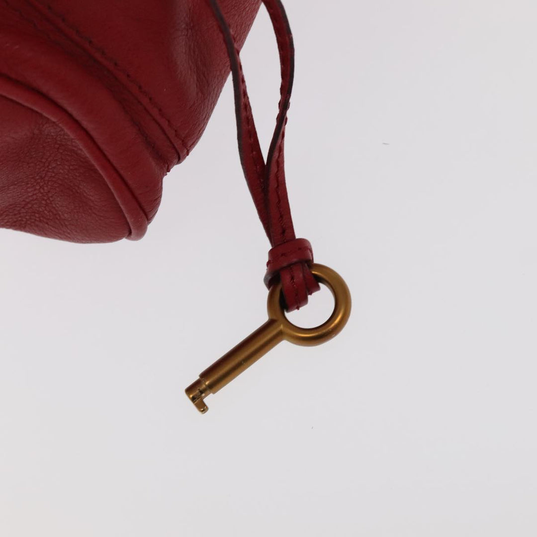 Chloe Paddington Hand Bag Leather Red Gold Silver am7213