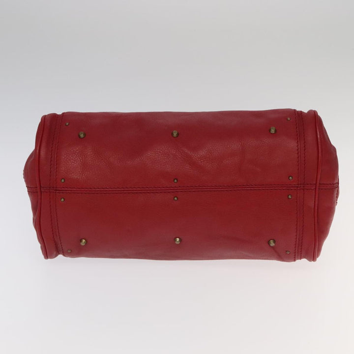 Chloe Paddington Hand Bag Leather Red Gold Silver am7213