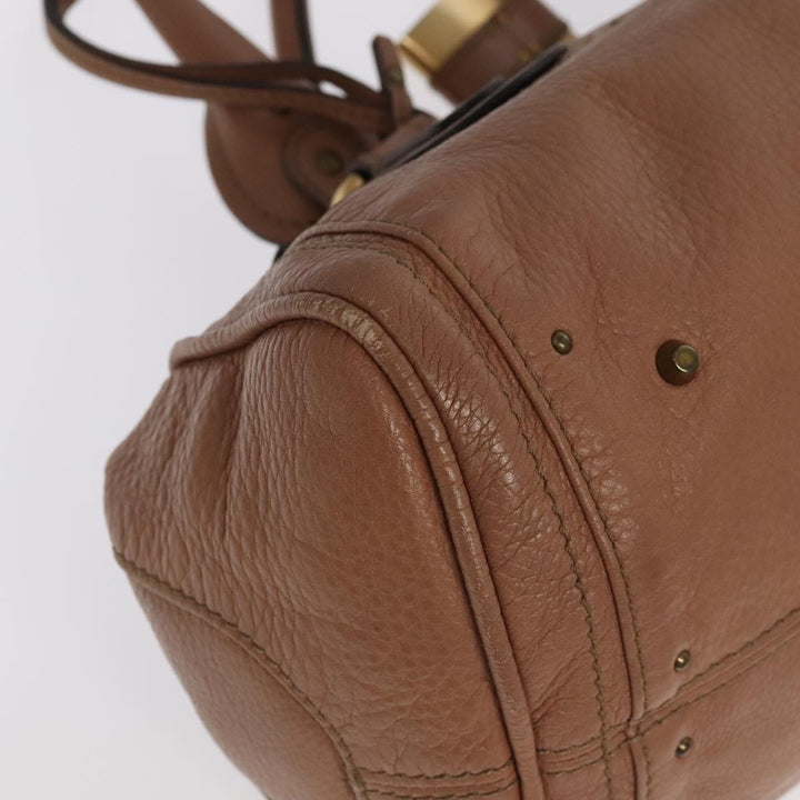 Chloe Paddington Hand Bag Leather Pink Gold Silver am7214