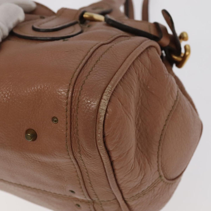 Chloe Paddington Hand Bag Leather Pink Gold Silver am7214