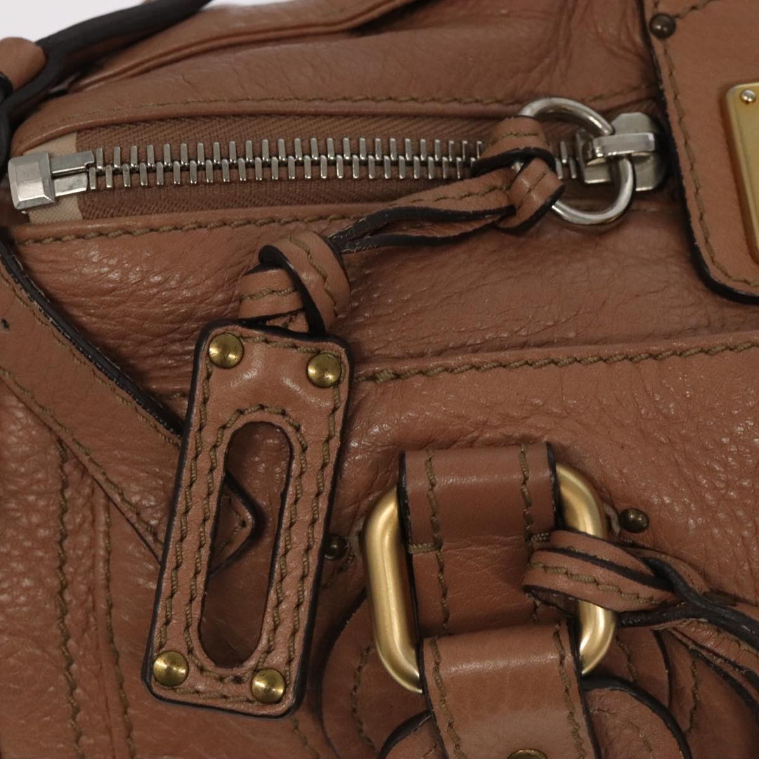Chloe Paddington Hand Bag Leather Pink Gold Silver am7214