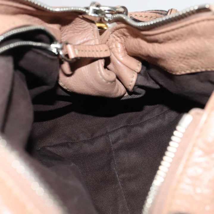 Chloe Paddington Hand Bag Leather Pink Gold Silver am7214