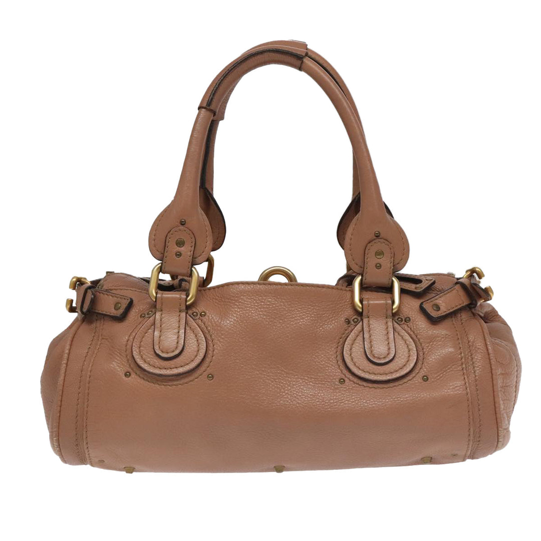 Chloe Paddington Hand Bag Leather Pink Gold Silver am7214