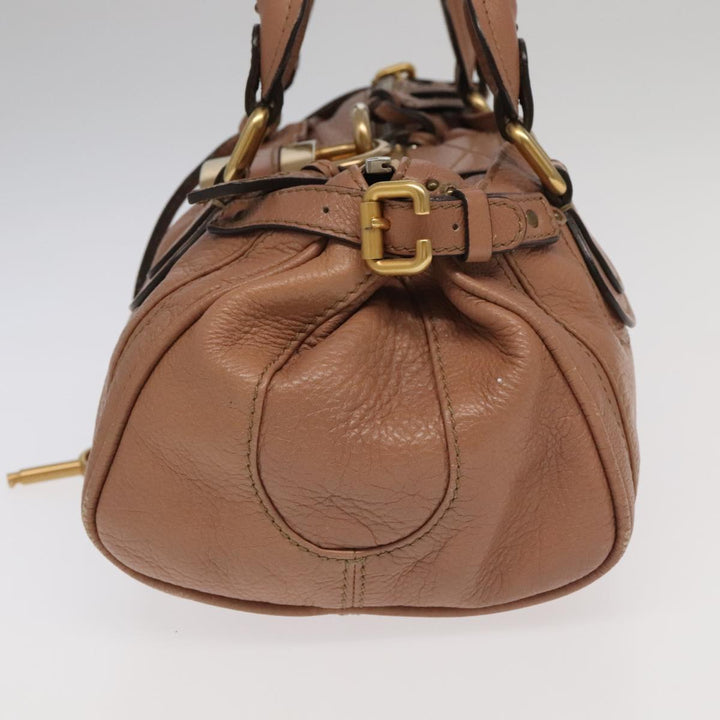 Chloe Paddington Hand Bag Leather Pink Gold Silver am7214