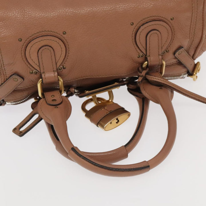 Chloe Paddington Hand Bag Leather Pink Gold Silver am7214