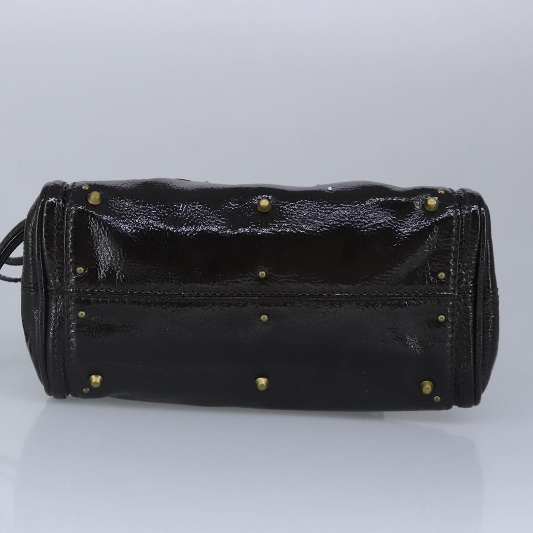 Chloe Paddington Hand Bag Enamel Black Gold Silver am7216