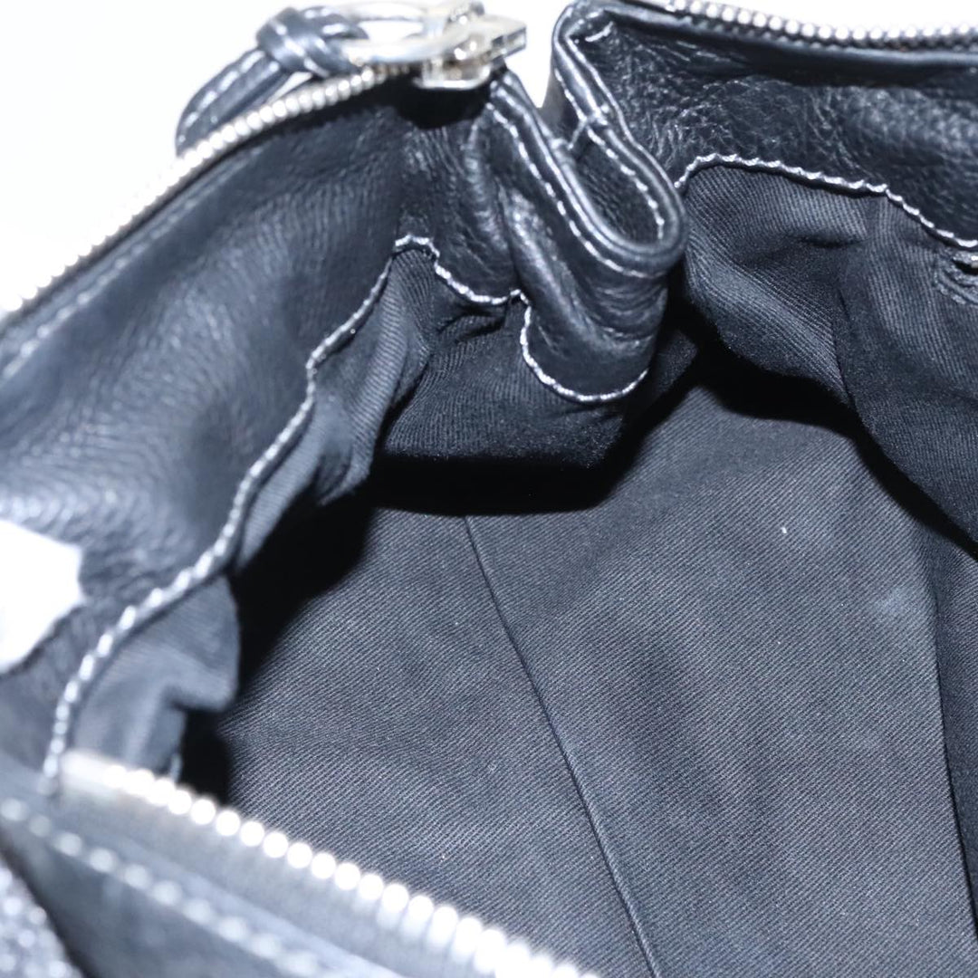Chloe Paddington Hand Bag Leather Black Gold Silver am7252
