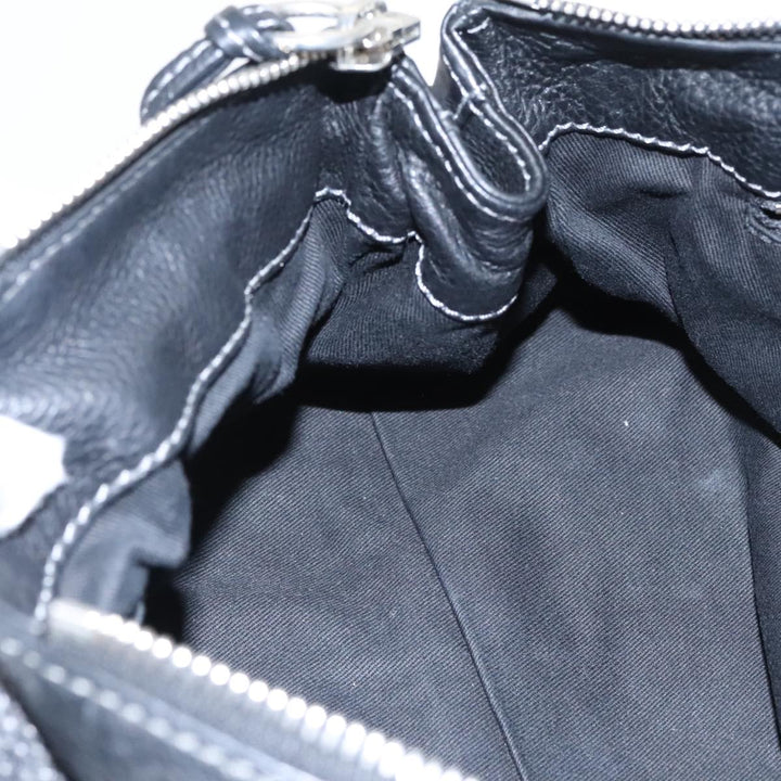 Chloe Paddington Hand Bag Leather Black Gold Silver am7252