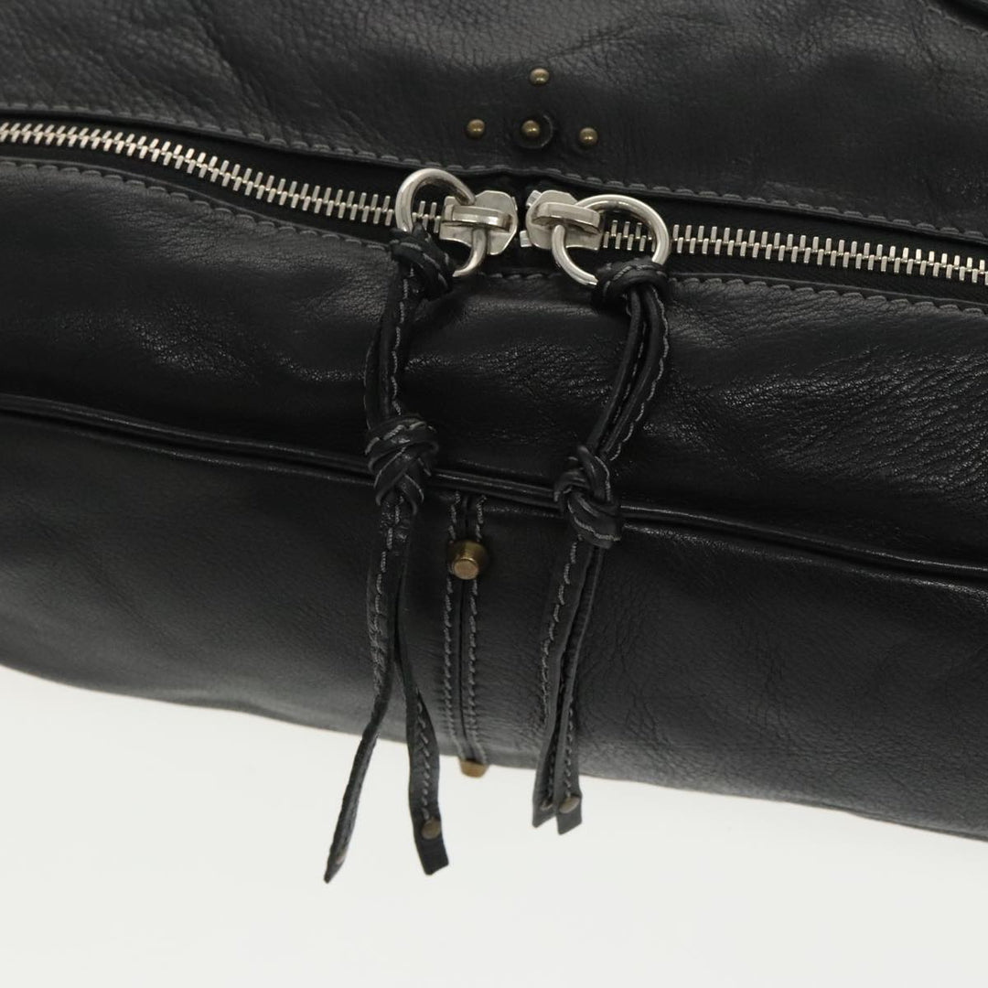 Chloe Paddington Hand Bag Leather Black Gold Silver am7256