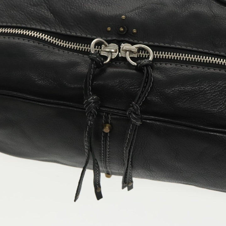 Chloe Paddington Hand Bag Leather Black Gold Silver am7256