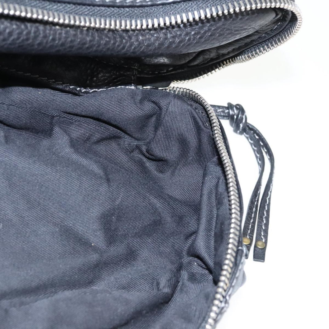 Chloe Paddington Hand Bag Leather Black Gold Silver am7256