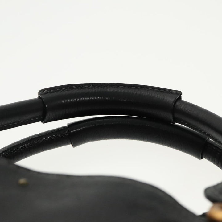Chloe Paddington Hand Bag Leather Black Gold Silver am7256