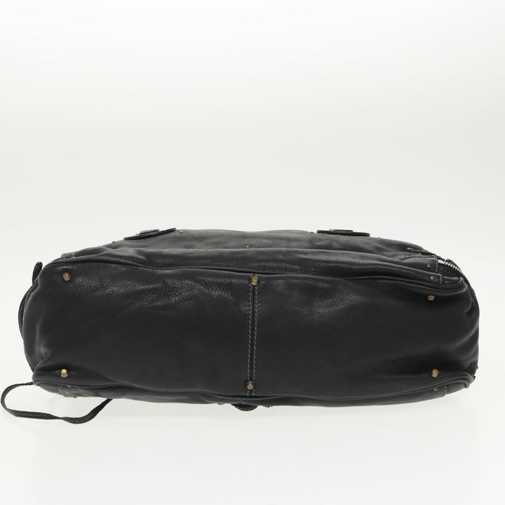 Chloe Paddington Hand Bag Leather Black Gold Silver am7256