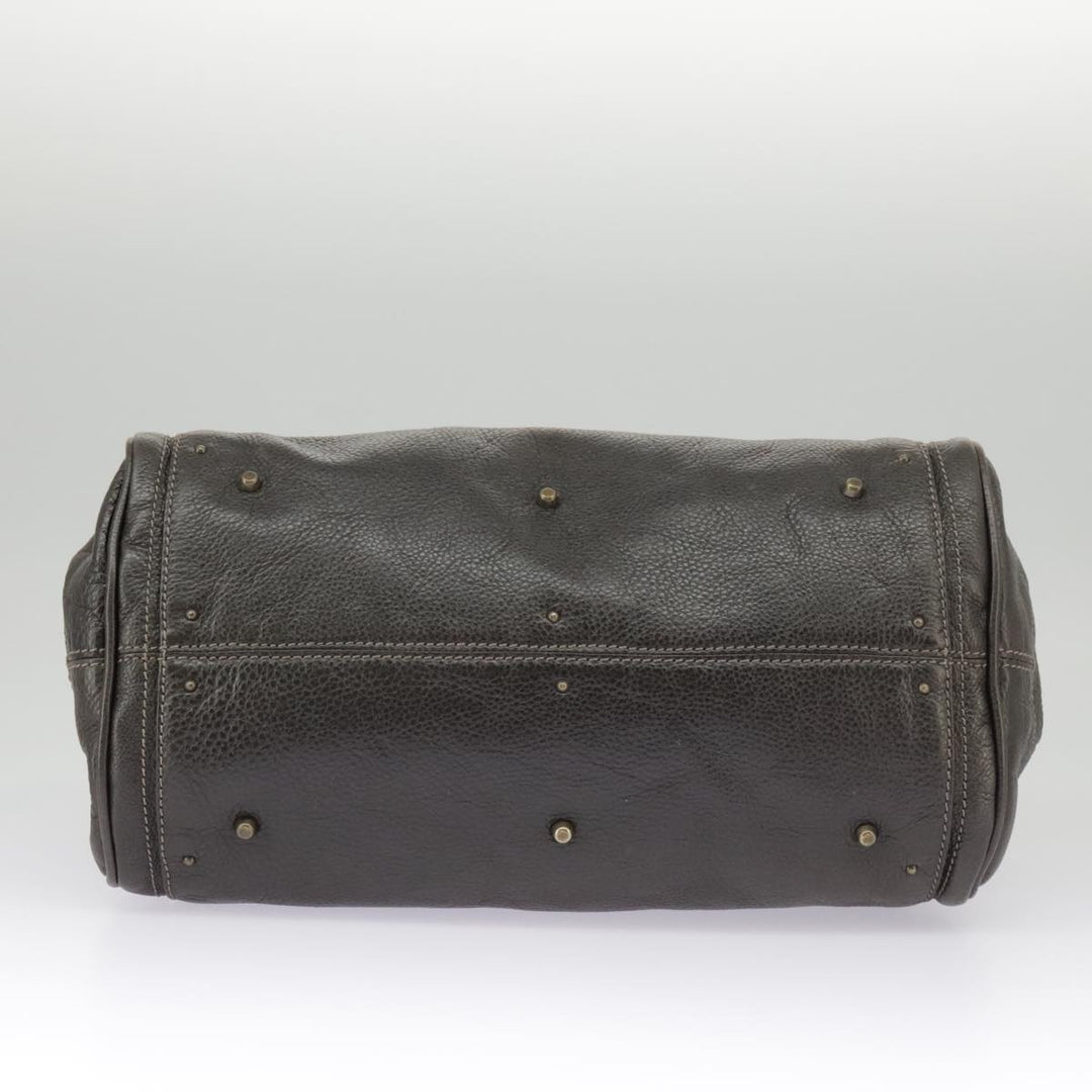 Chloe Paddington Hand Bag Leather Brown Gold Silver am7257