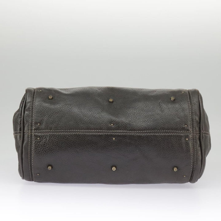 Chloe Paddington Hand Bag Leather Brown Gold Silver am7257