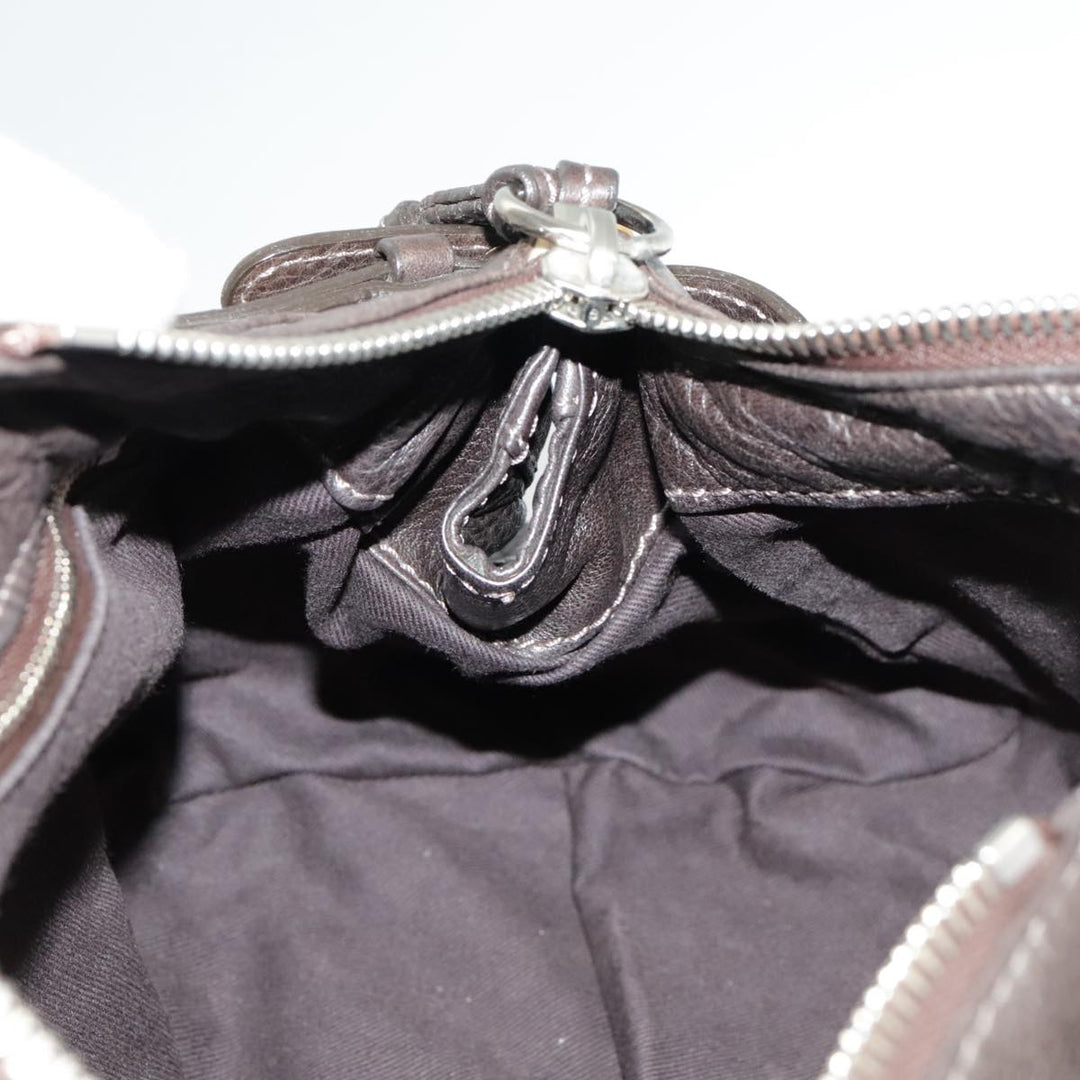 Chloe Paddington Hand Bag Leather Brown Gold Silver am7257