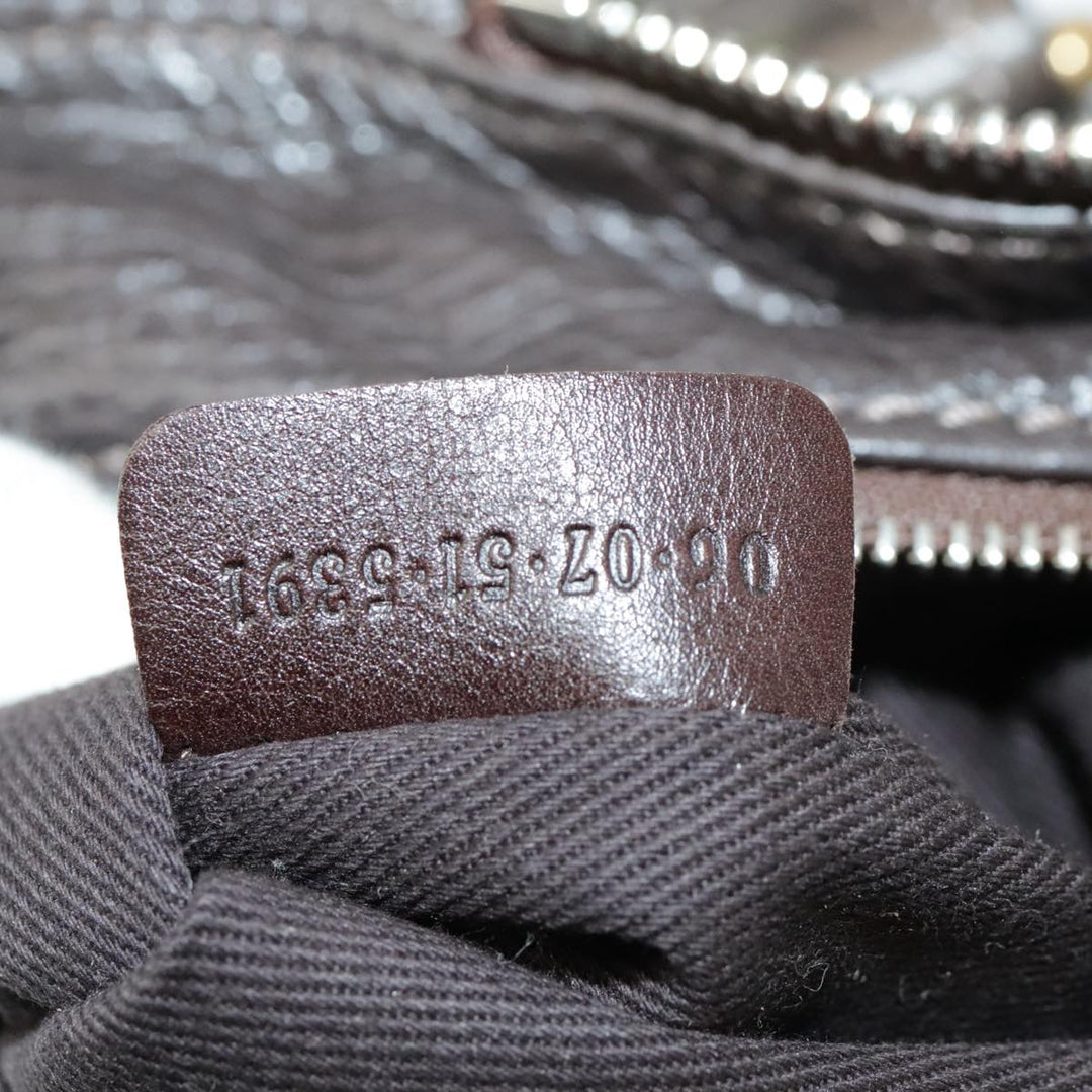 Chloe Paddington Hand Bag Leather Brown Gold Silver am7257