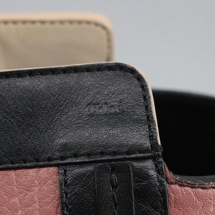 Chloe Alison Tote Bag Leather Pink Black Gold am7274