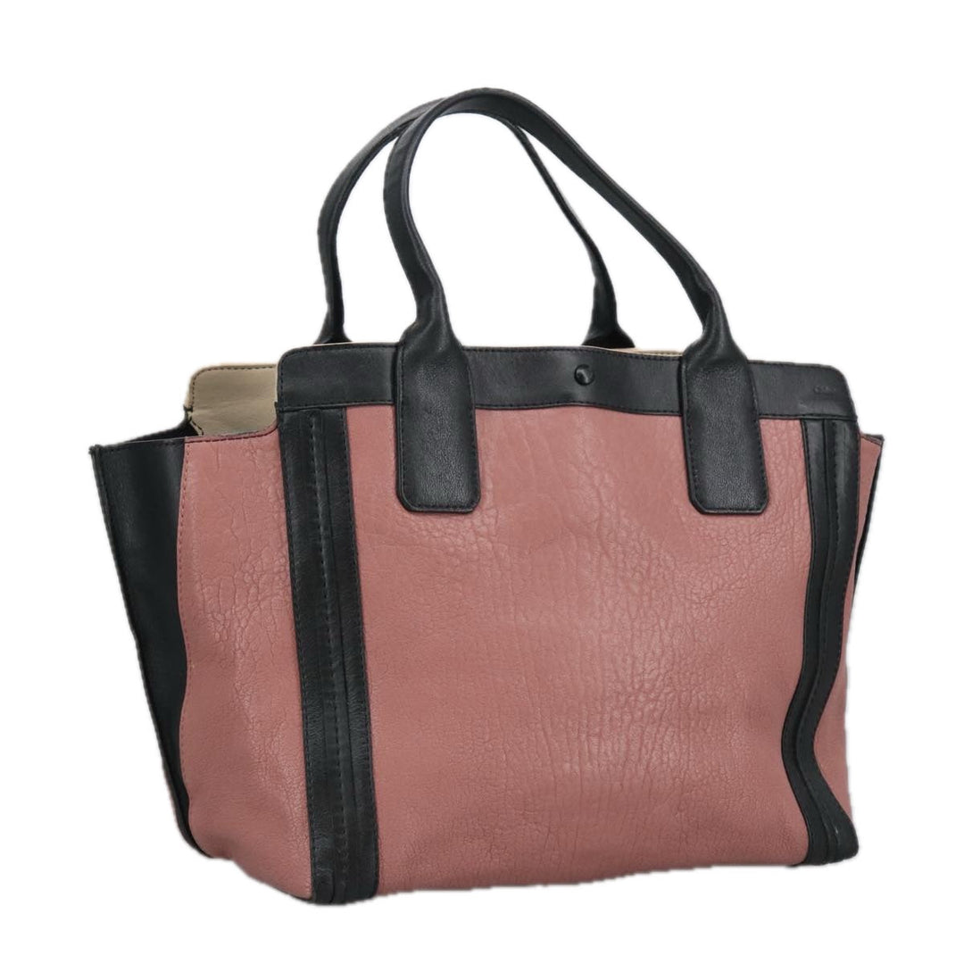 Chloe Alison Tote Bag Leather Pink Black Gold am7274