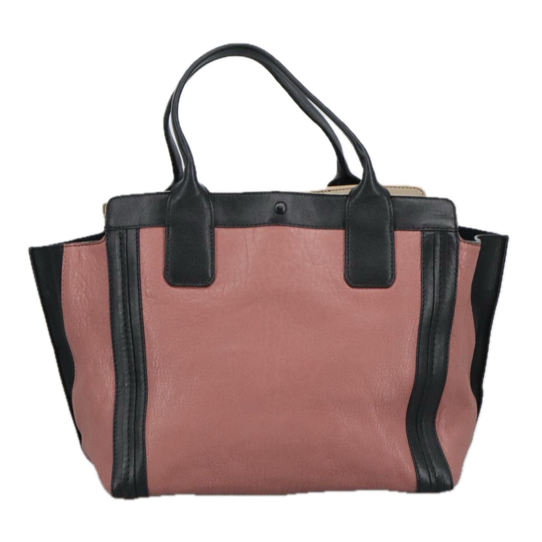Chloe Alison Tote Bag Leather Pink Black Gold am7274