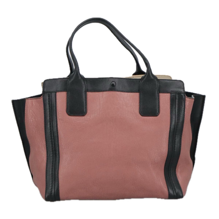 Chloe Alison Tote Bag Leather Pink Black Gold am7274