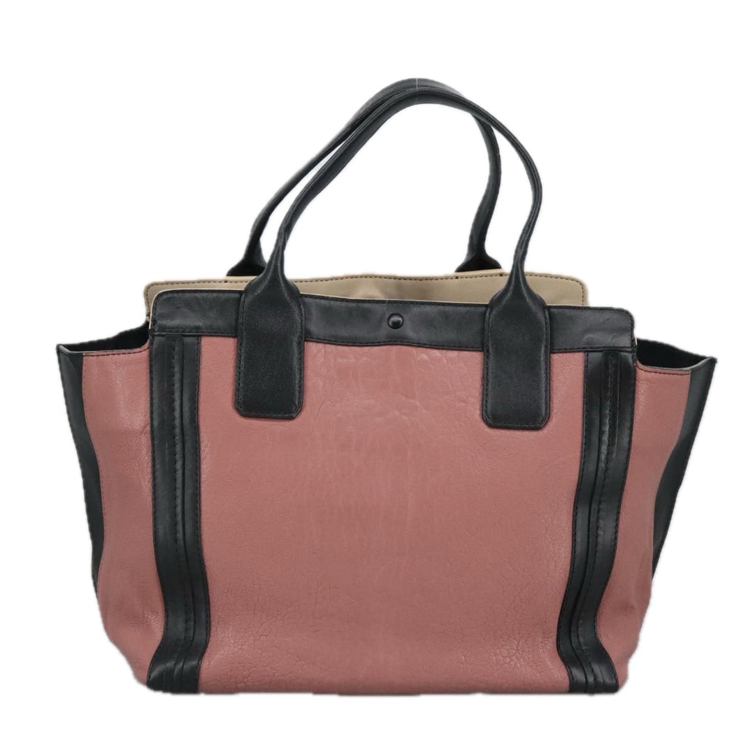 Chloe Alison Tote Bag Leather Pink Black Gold am7274