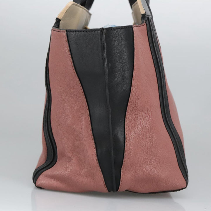 Chloe Alison Tote Bag Leather Pink Black Gold am7274