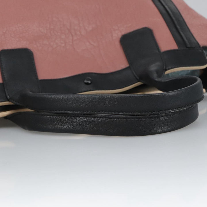 Chloe Alison Tote Bag Leather Pink Black Gold am7274