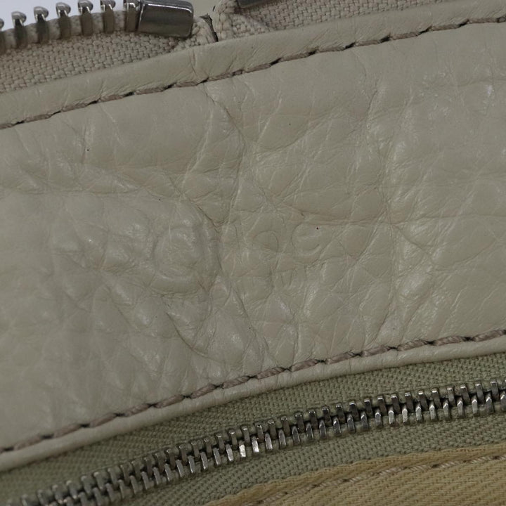 Chloe Paddington Hand Bag Leather White Gold Silver am7276