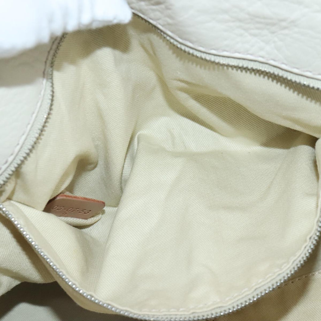 Chloe Paddington Hand Bag Leather White Gold Silver am7276