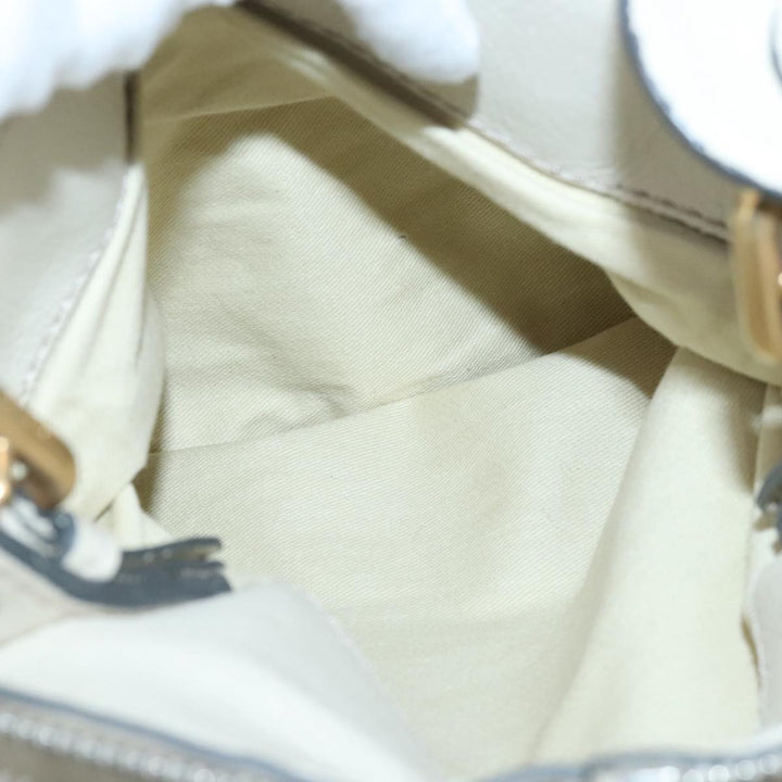 Chloe Paddington Hand Bag Leather White Gold Silver am7276