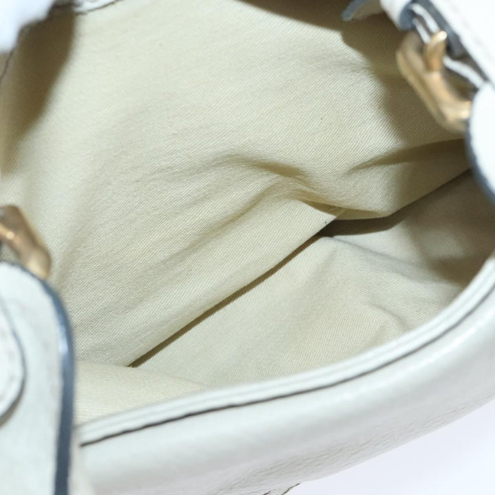 Chloe Paddington Hand Bag Leather White Gold Silver am7276