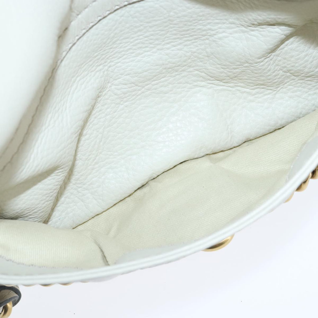 Chloe Paddington Hand Bag Leather White Gold Silver am7276