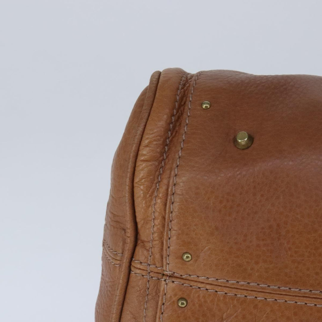 Chloe Paddington Hand Bag Leather Brown Gold Silver am7277