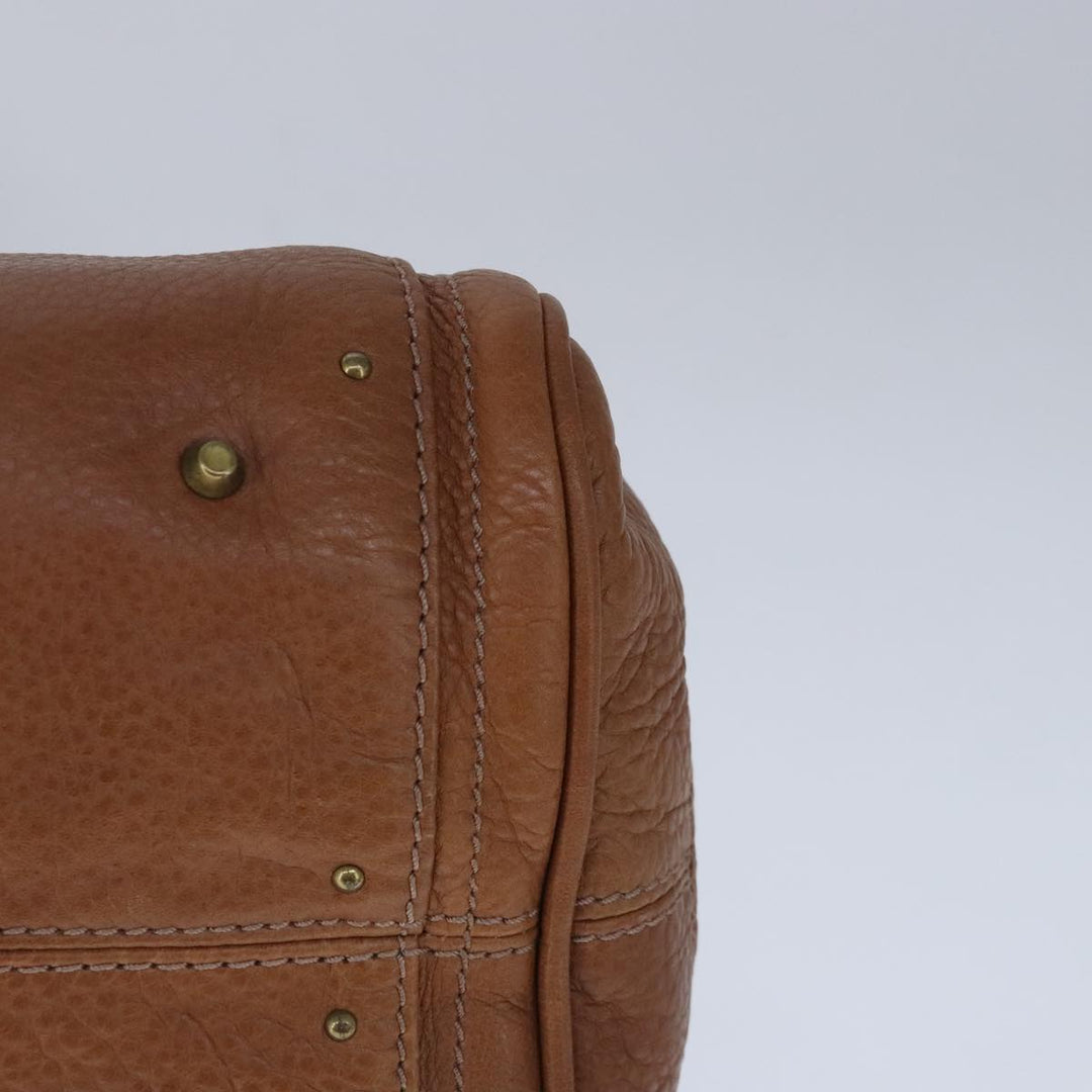 Chloe Paddington Hand Bag Leather Brown Gold Silver am7277