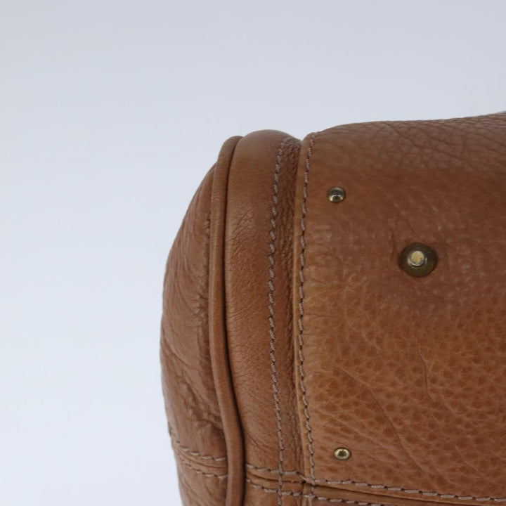 Chloe Paddington Hand Bag Leather Brown Gold Silver am7277
