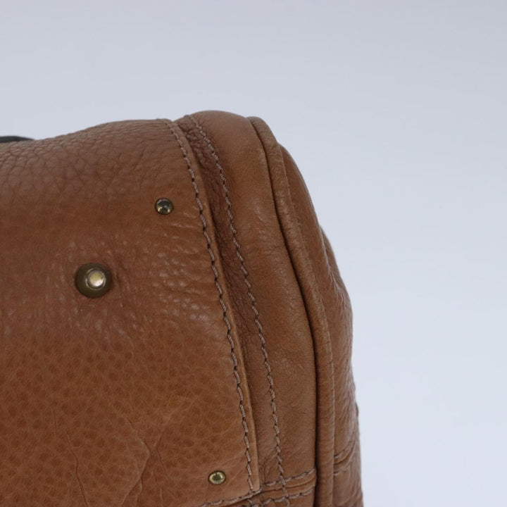 Chloe Paddington Hand Bag Leather Brown Gold Silver am7277