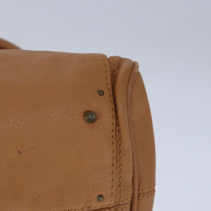 Chloe Paddington Hand Bag Leather Brown Gold Silver am7278