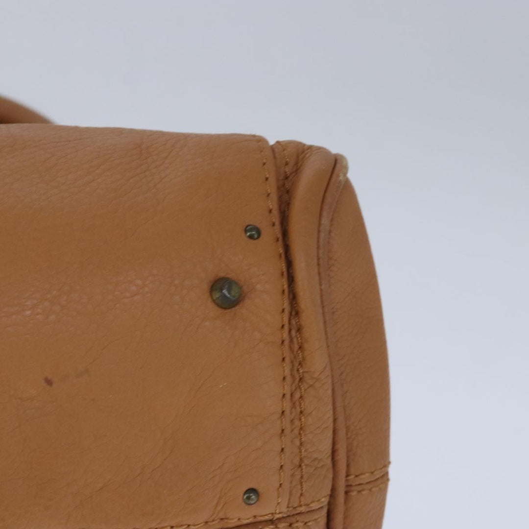 Chloe Paddington Hand Bag Leather Brown Gold Silver am7278