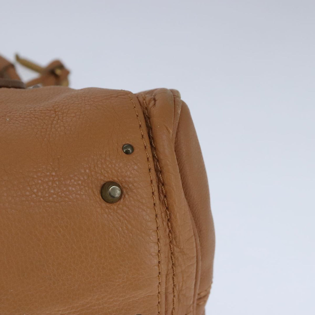 Chloe Paddington Hand Bag Leather Brown Gold Silver am7278