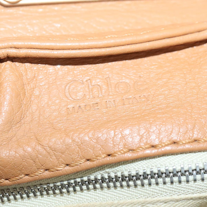 Chloe Paddington Hand Bag Leather Brown Gold Silver am7278