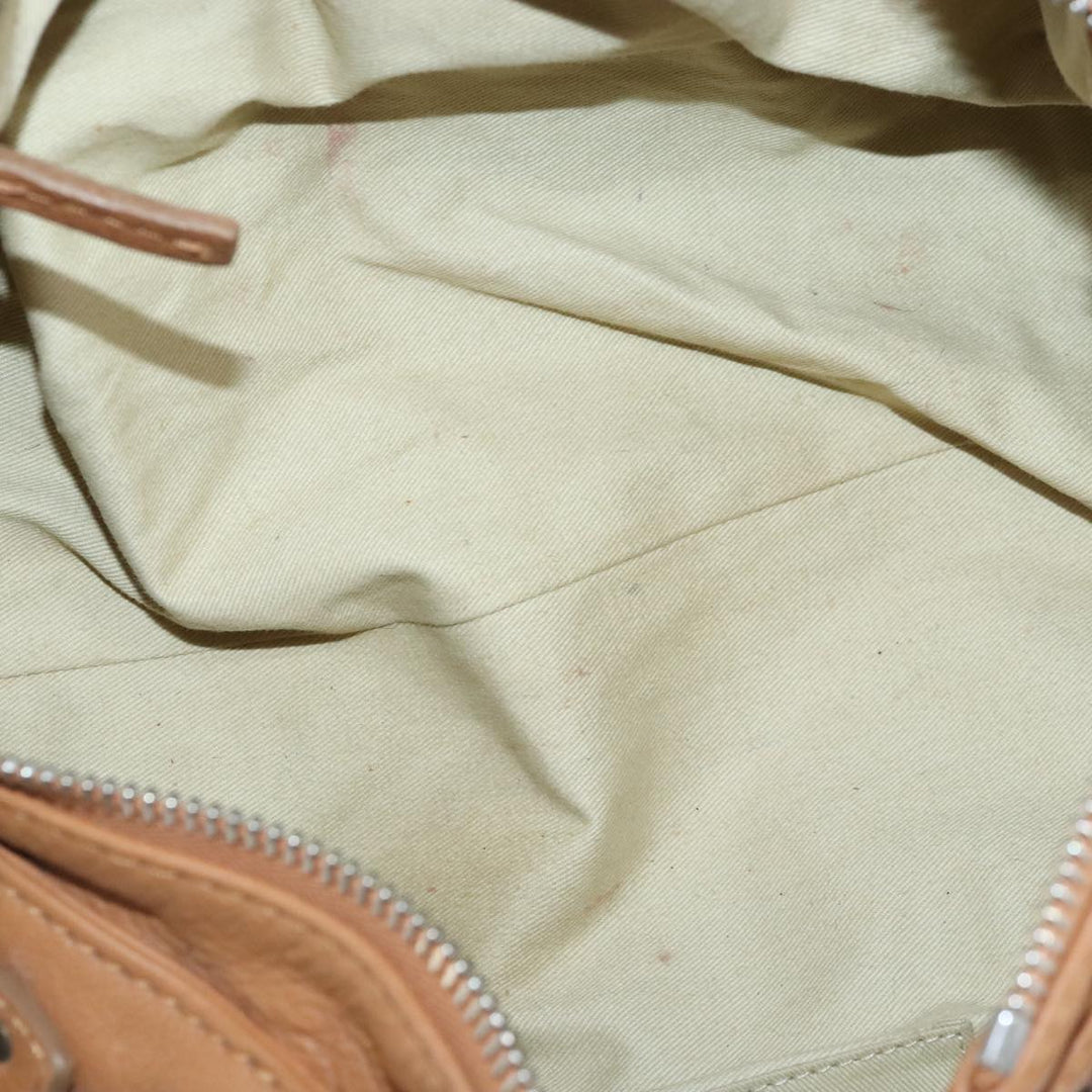 Chloe Paddington Hand Bag Leather Brown Gold Silver am7278