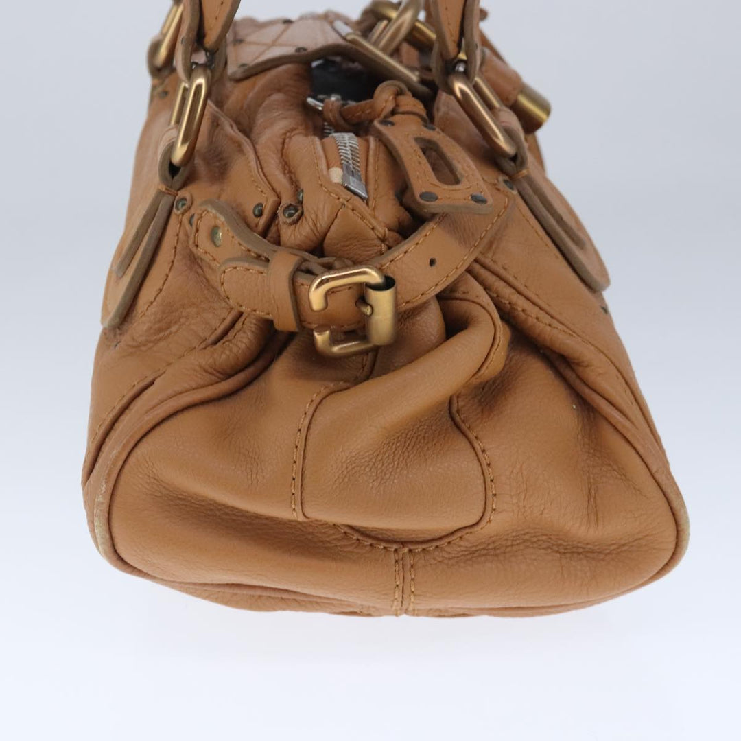 Chloe Paddington Hand Bag Leather Brown Gold Silver am7278