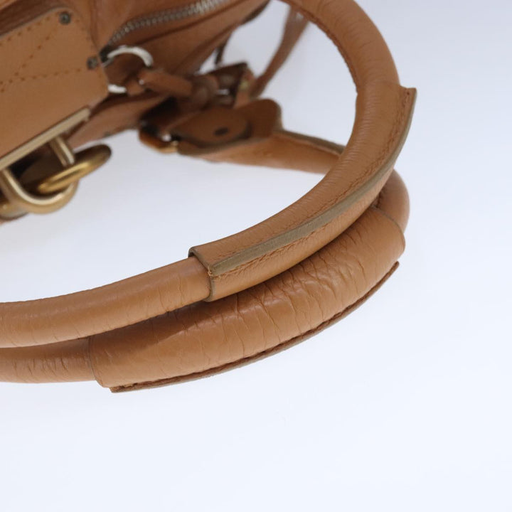 Chloe Paddington Hand Bag Leather Brown Gold Silver am7278
