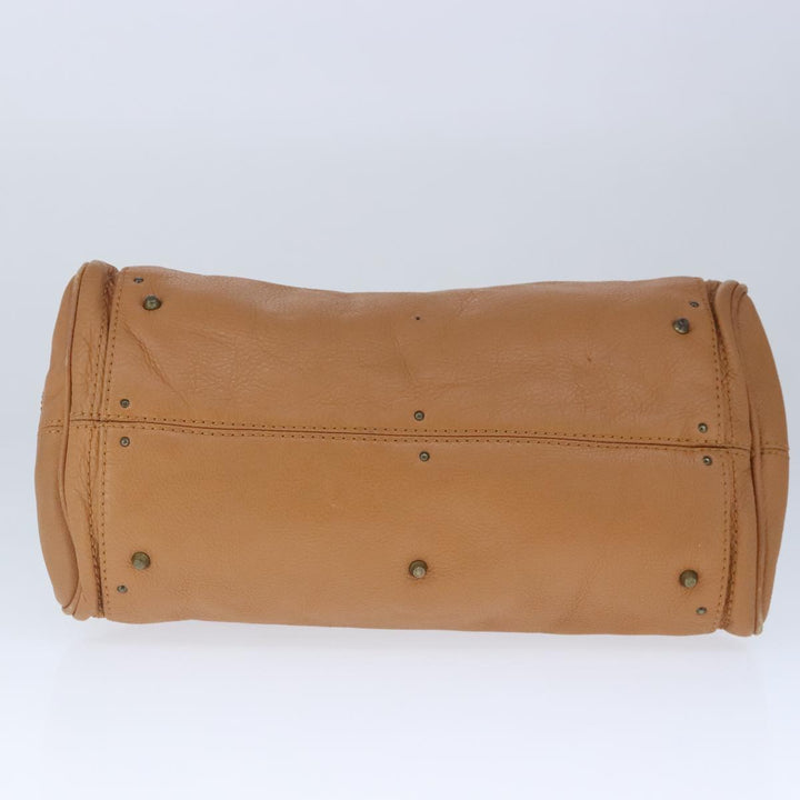 Chloe Paddington Hand Bag Leather Brown Gold Silver am7278