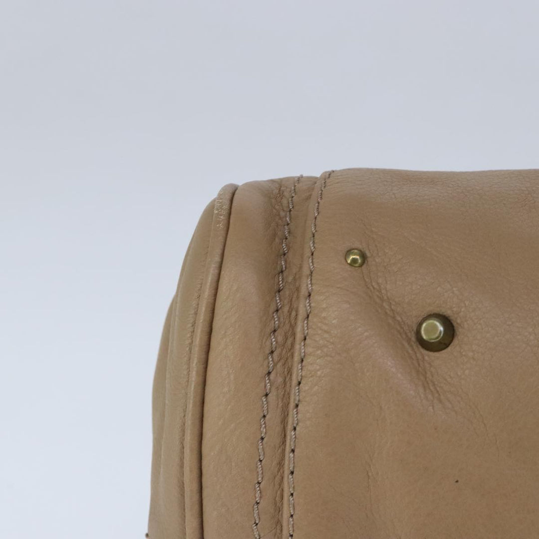 Chloe Paddington Hand Bag Leather Beige Gold Silver am7279